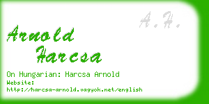 arnold harcsa business card